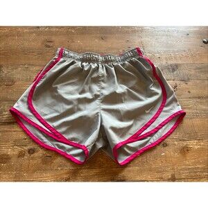 Nike Dri-Fit Running Shorts With Liner Gray, Pink & White Size Small